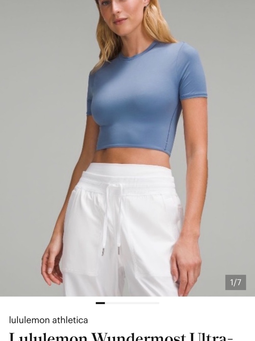 lululemon athletica Wundermost Periwinkle Short-Sleeve Crop Top